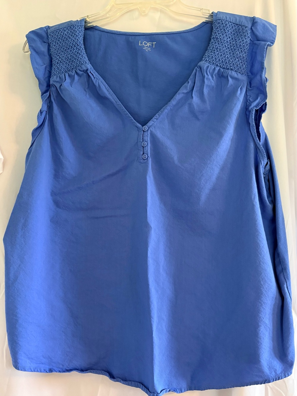 Loft Vibrant Blue Sleeveless Jersey Top